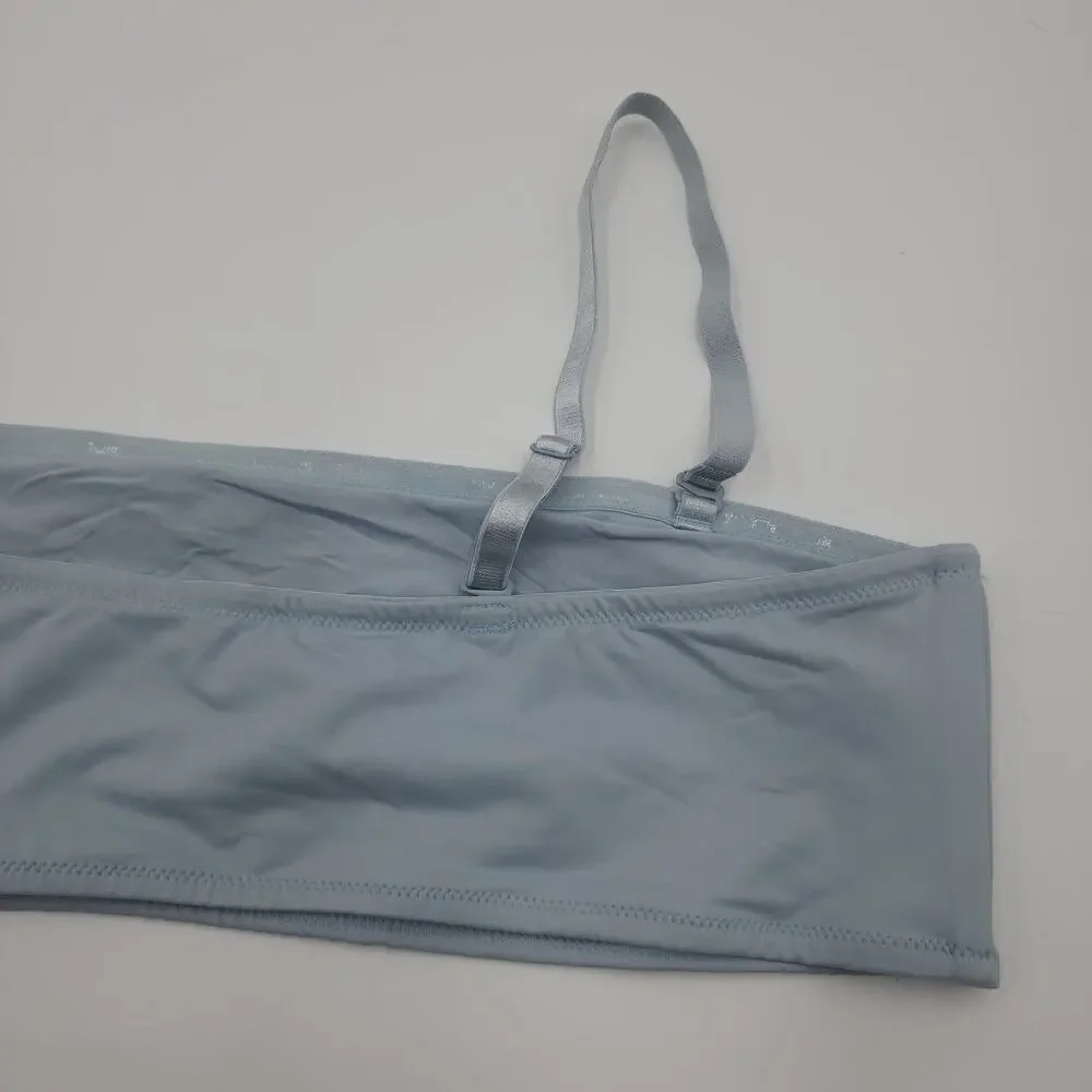 SKIMS Micro Bandeau Swim Top in Faded Denim Wash Size 3X